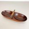 Large Brass & Leather Handle Teak Bowl by Carl Auböck, Austria, 1950s, Image 3