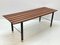 Mid-Century Italian Teak and Black Enameled Metal Bench with Brass Feet, 1960s 10