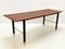 Mid-Century Italian Teak and Black Enameled Metal Bench with Brass Feet, 1960s, Image 8