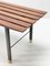 Mid-Century Italian Teak and Black Enameled Metal Bench with Brass Feet, 1960s, Image 11