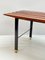 Mid-Century Italian Teak and Black Enameled Metal Bench with Brass Feet, 1960s, Image 15