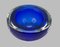 Italian Sommerso Deep Blue Murano Art Glass Ashtray or Bowl by Flavio Poli, 1960s 10