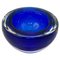Italian Sommerso Deep Blue Murano Art Glass Ashtray or Bowl by Flavio Poli, 1960s 2