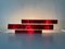Große Strukturierte Rote Kunststoff Lampe mit Drei Leuchten von Uwe Mersch Design, 1970er 2