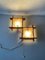 Large Mid-Century Modern Wood and Textured Glass Wall Lamp, 1960s, Image 2