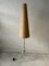 Cone Fabric Shade and White Metal Body Tripod Floor Lamp, Germany, 1950s 1