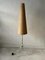 Cone Fabric Shade and White Metal Body Tripod Floor Lamp, Germany, 1950s, Image 1