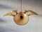 5 Armed Chandelier with Atomic Brass Body & Plastic lamp shades, 1960s, Image 1
