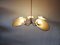 5 Armed Chandelier with Atomic Brass Body & Plastic lamp shades, 1960s 5