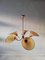 5 Armed Chandelier with Atomic Brass Body & Plastic lamp shades, 1960s, Image 10