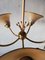 5 Armed Chandelier with Atomic Brass Body & Plastic lamp shades, 1960s 7