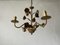 Florentine Gold Metal Flower Bouquet Chandelier by Hans Kögl, Germany, 1970s, Image 4