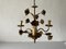 Florentine Gold Metal Flower Bouquet Chandelier by Hans Kögl, Germany, 1970s, Image 2