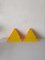 Lámparas de mesa o pared con prismas triangulares en amarillo y naranja de Ikea, años 80. Juego de 2, Imagen 1