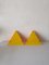 Yellow and Orange Triangular Prism Wall or Table Lamps in Mica from Ikea, 1980s, Set of 2 1