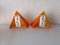 Yellow and Orange Triangular Prism Wall or Table Lamps in Mica from Ikea, 1980s, Set of 2 5