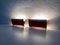 Danish Red and White Metal Sconces with Adjustable Reflectors from Scanotec, Denmark, 1950s, Set of 2 2