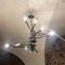 Lámpara de araña Sputnik italiana moderna de acero de Sciolari, años 70, Imagen 10