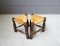 Primitive French Tripod Stool with Absence Braid, 1950s, Set of 2 3