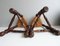 Primitive French Tripod Stool with Absence Braid, 1950s, Set of 2 8