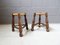Primitive French Tripod Stool with Absence Braid, 1950s, Set of 2, Image 2