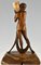 Art Deco Bronze Lamp Sculpture by Pierre Le Faguays Laurel 4