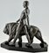 Art Deco Sculpture of a Male Nude Walking with Lion by Max Le Verrier 3