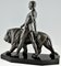 Sculpture Art Déco d'un Homme Nu Marchant avec un Lion par Max Le Verrier 3