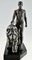 Art Deco Sculpture of a Male Nude Walking with Lion by Max Le Verrier 9