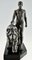 Scultura Art Déco di nudo maschile che cammina con leone di Max Le Verrier, Immagine 9