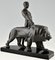 Art Deco Sculpture of a Male Nude Walking with Lion by Max Le Verrier 6