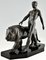 Art Deco Sculpture of a Male Nude Walking with Lion by Max Le Verrier, Image 7