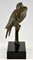 Scultura Art Déco in bronzo con due uccelli su un ramo di Becquerel, Immagine 9
