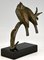 Art Deco Bronze Skulptur mit zwei Vögeln auf einem Ast von Becquerel 3