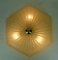 Large Plafoniere Ice Textured Glass 6-Square Ceiling Lamp from, Honsel Lights, 1970s 6
