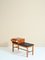 Teak & Leather Gossip Chair Bench, Image 5