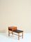 Teak & Leather Gossip Chair Bench 4