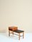 Teak & Leather Gossip Chair Bench, Image 4