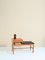 Teak & Leather Gossip Chair Bench, Image 3