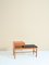 Teak & Leather Gossip Chair Bench, Image 1