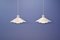 Danish White Trapeze Hanging Lamps by Christian White for Nordic Solar, 1960s, Set of 2 5