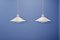 Danish White Trapeze Hanging Lamps by Christian White for Nordic Solar, 1960s, Set of 2 1