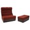 Fauteuil Pliant et Repose-Pieds Mid-Century, 1970s, Set de 2 1