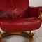 Red Himolla Leather Armchair with Stool and Relaxation Function 5