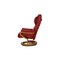 Red Himolla Leather Armchair with Stool and Relaxation Function 12