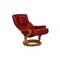 Red Himolla Leather Armchair with Stool and Relaxation Function 4