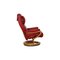 Red Himolla Leather Armchair with Stool and Relaxation Function, Image 10