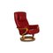 Red Himolla Leather Armchair with Stool and Relaxation Function 9