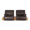 Sofá de dos plazas de cuero negro con función Relax de Koinor, Imagen 1