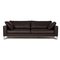 Dark Brown Leather Three Seater Sofa 1